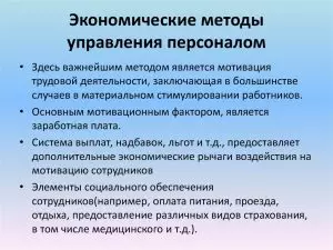 Экономические методы управления персоналом предприятия (организации)